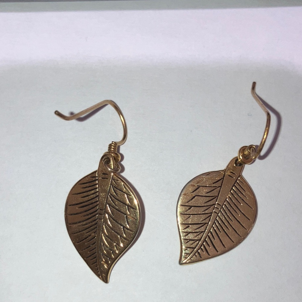 Laurel Burch Gold Leaf Earrings